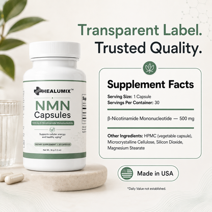 Healumix™ Pure NMN | 500mg Capsules